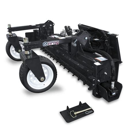 skid steer rake hydraulic angle electric kit|virnig power rake attachment.